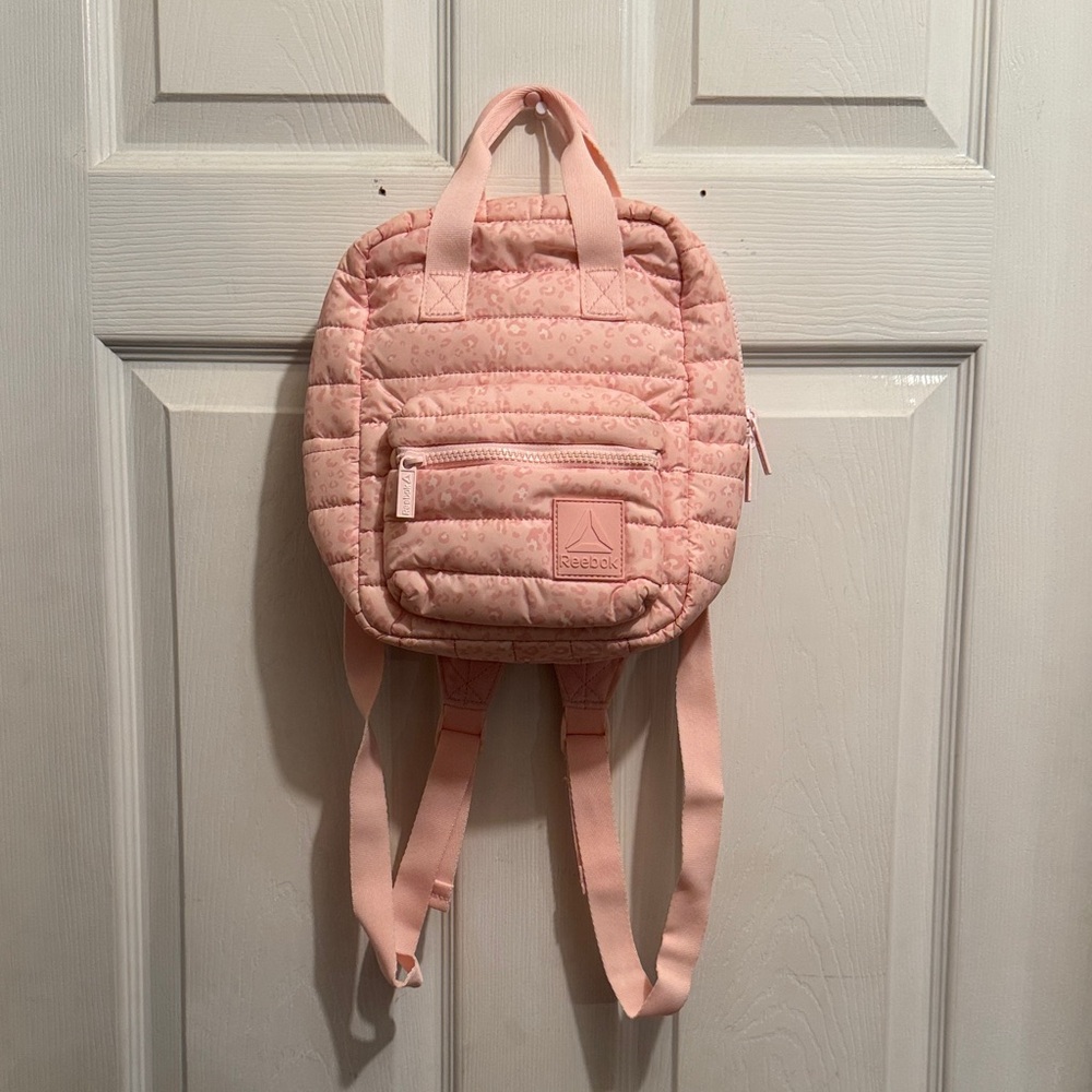 Reebok Kids Quilted Mini Backpack - Pastel Pink Cheetah Print